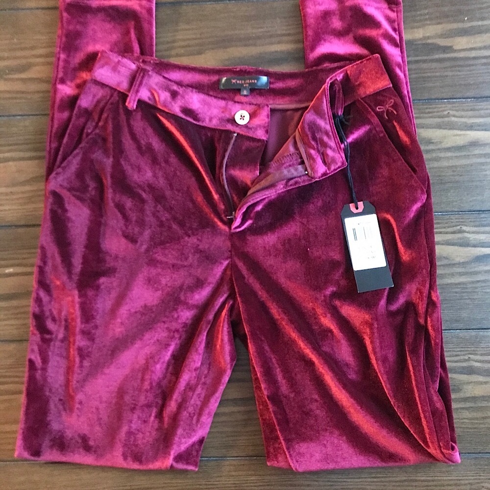 Burgundy Velvet Slacks